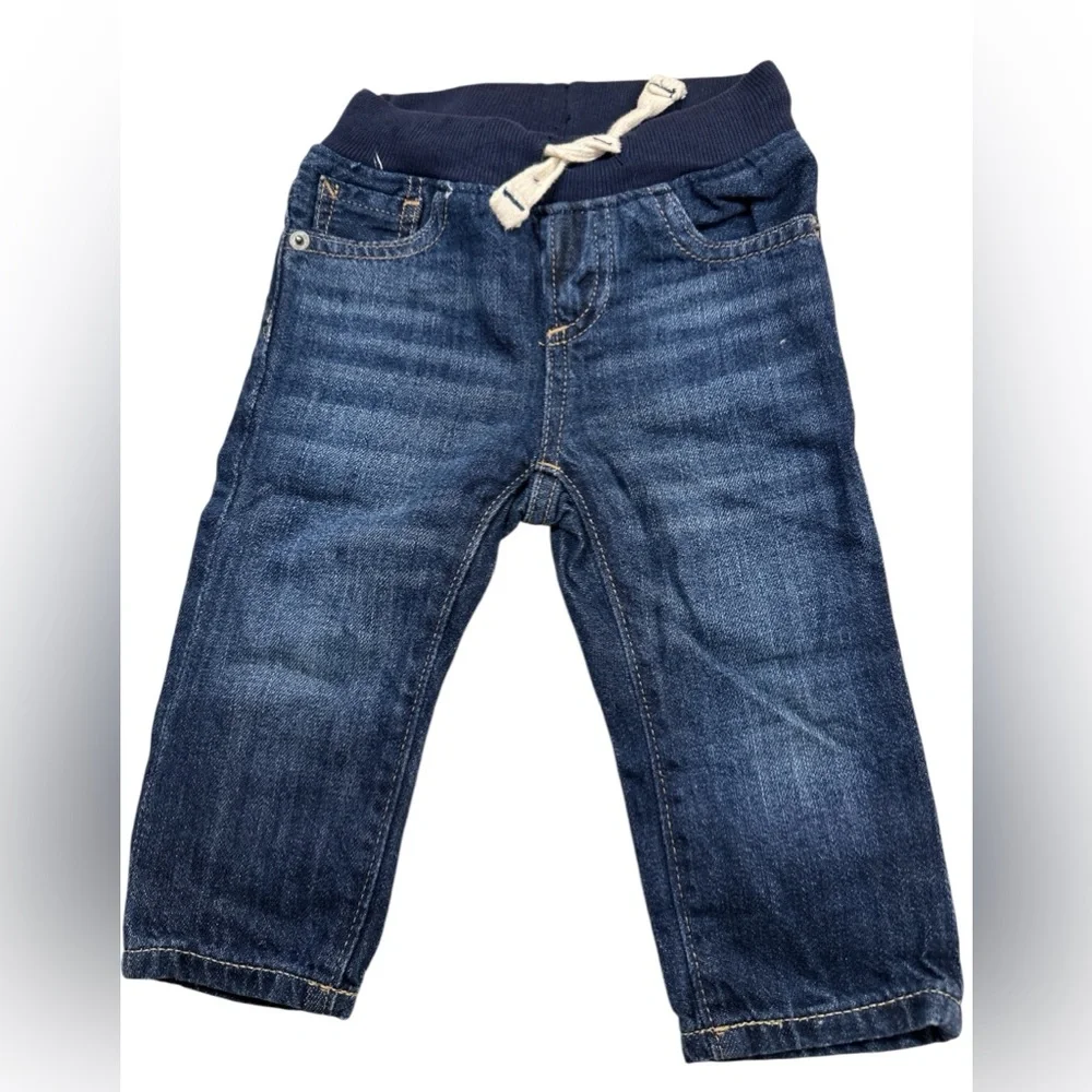 Gap Dark-wash Five Pocket Denim Elastic Pull-on Jeans 12-18 Months EUC